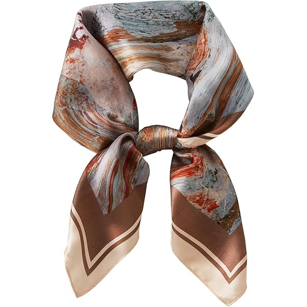 QsirBC Coffee Beans Square Silk Scarf, Summer Head Scarf